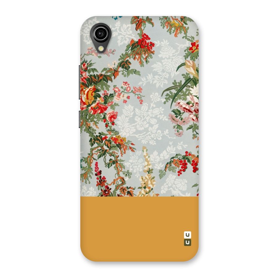Golden Stripe on Floral Back Case for Vivo Y90