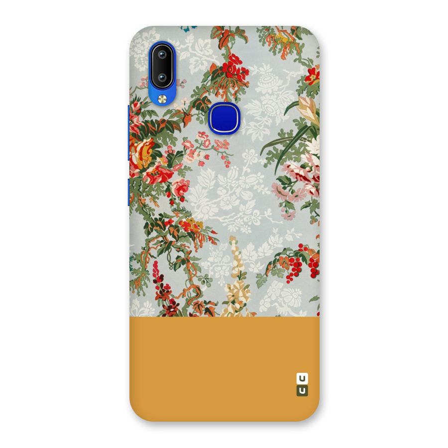 Golden Stripe on Floral Back Case for Vivo Y91