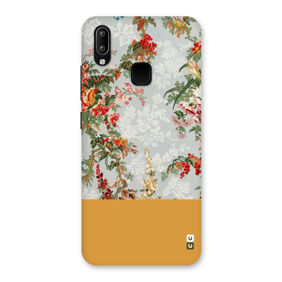 Golden Stripe on Floral Back Case for Vivo Y93