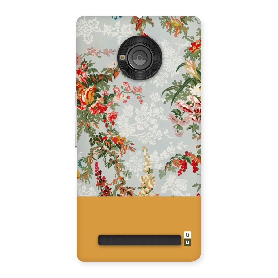 Golden Stripe on Floral Back Case for Yu Yuphoria