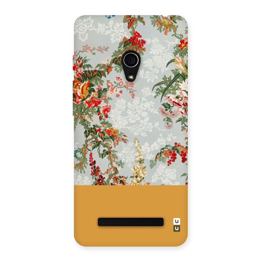 Golden Stripe on Floral Back Case for Zenfone 5
