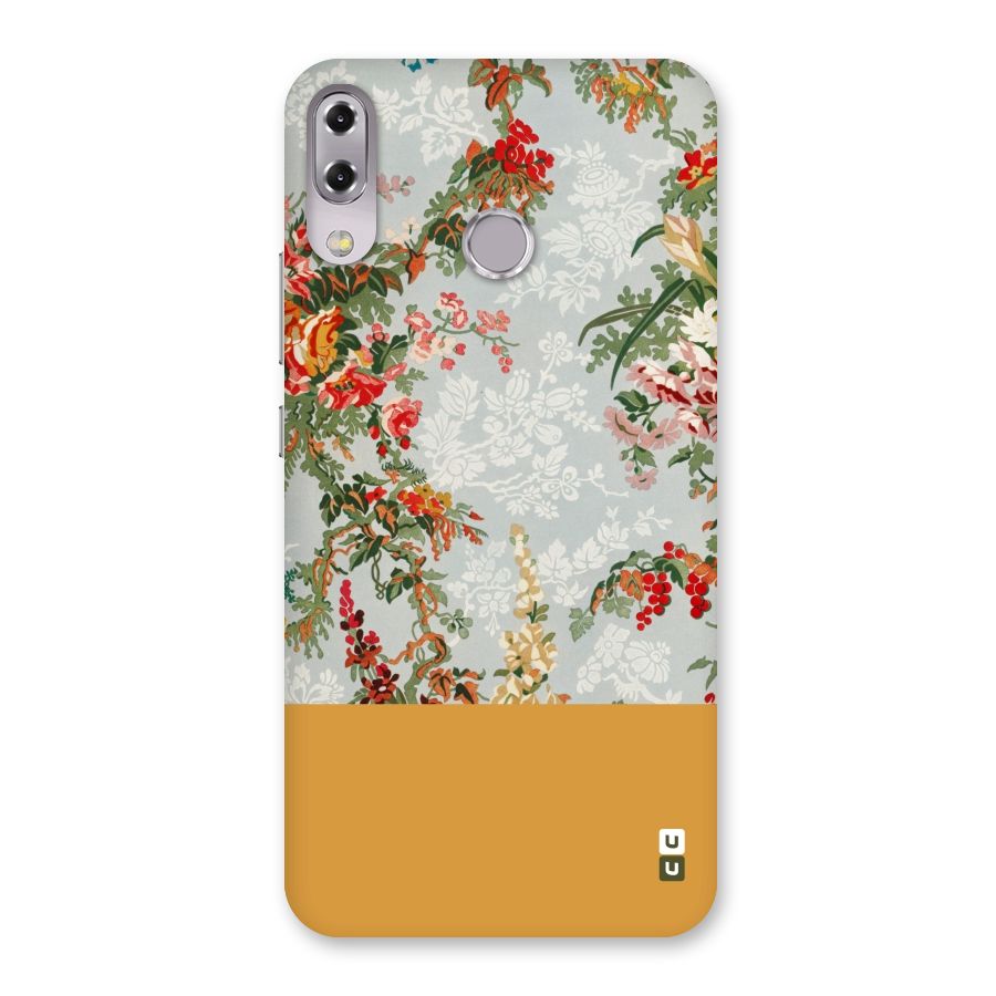 Golden Stripe on Floral Back Case for Zenfone 5Z
