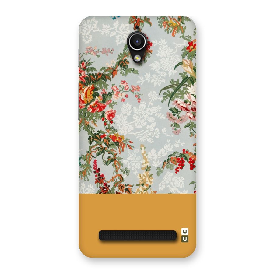 Golden Stripe on Floral Back Case for Zenfone Go