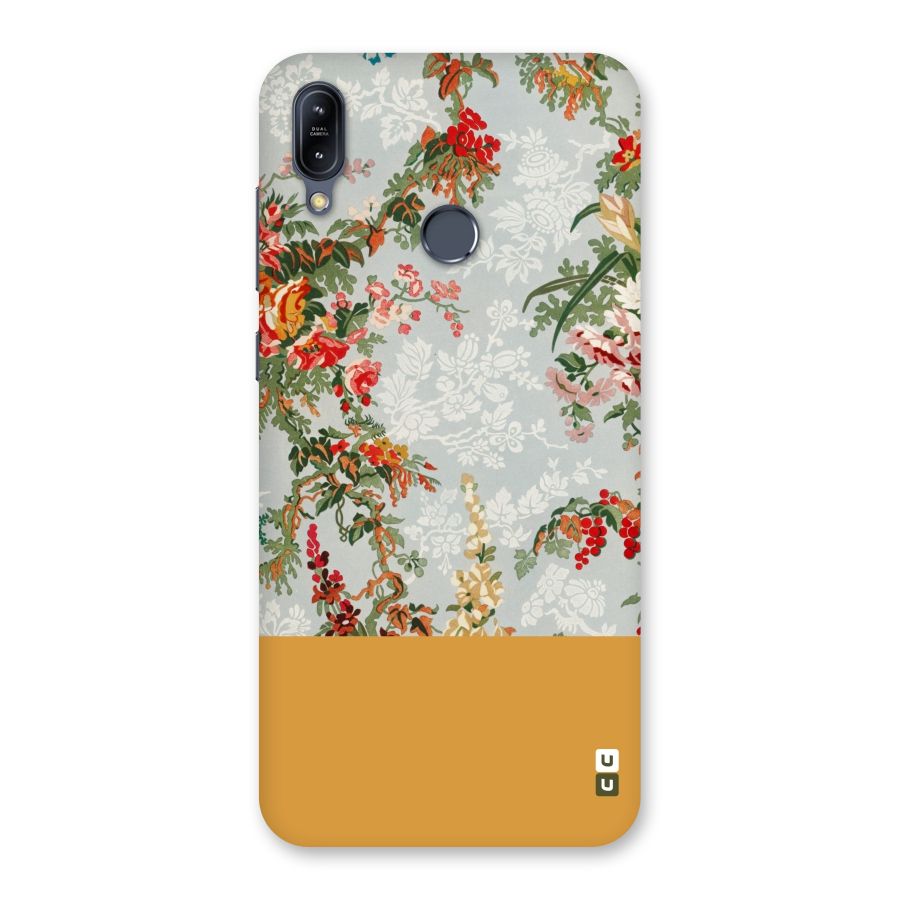 Golden Stripe on Floral Back Case for Zenfone Max M2