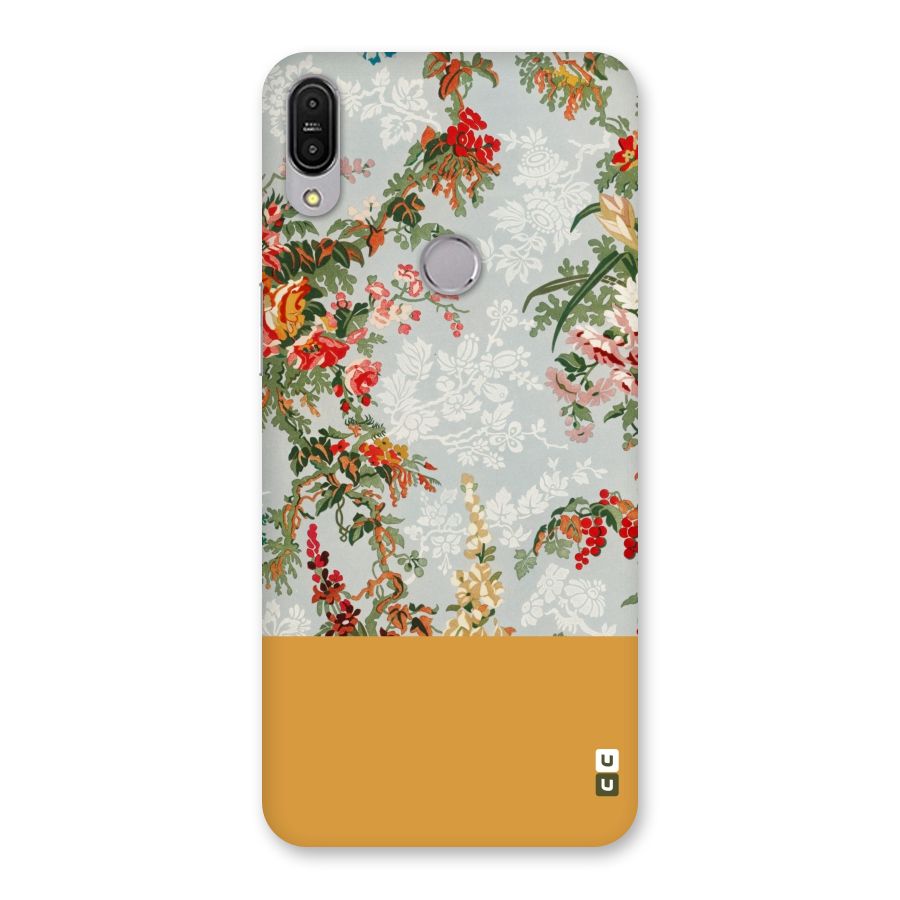 Golden Stripe on Floral Back Case for Zenfone Max Pro M1