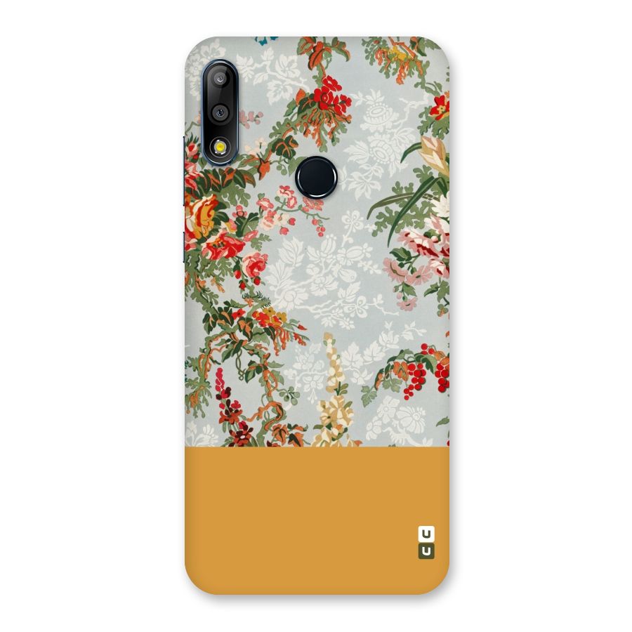 Golden Stripe on Floral Back Case for Zenfone Max Pro M2