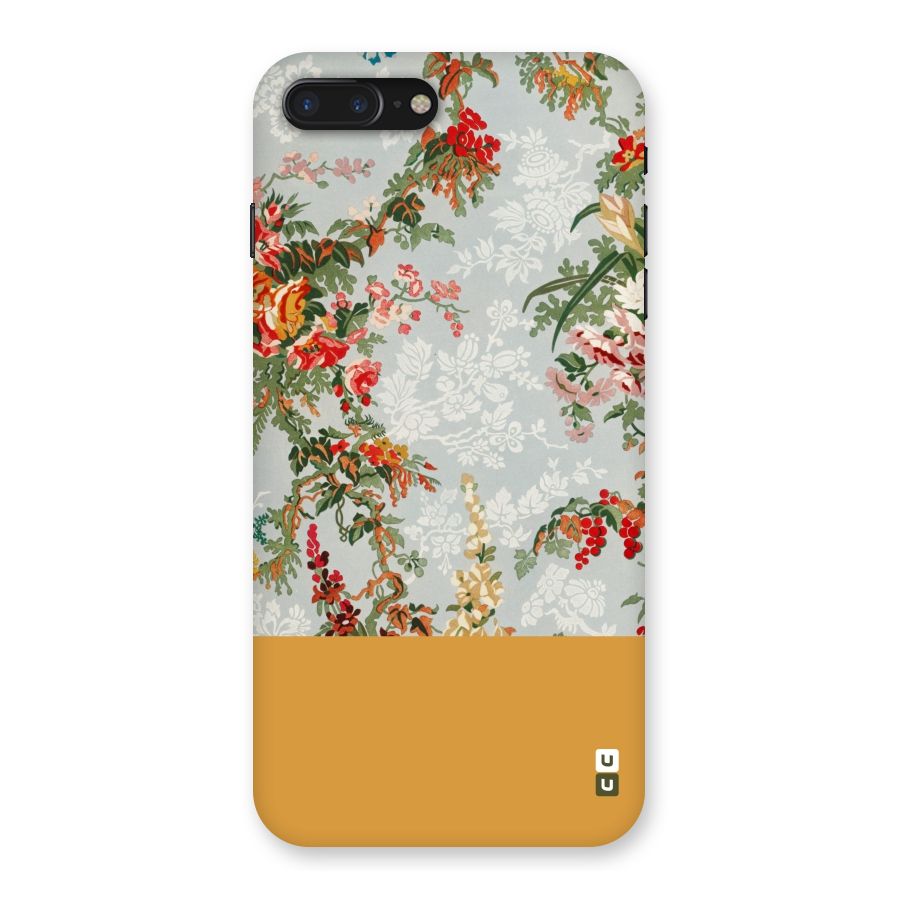 Golden Stripe on Floral Back Case for iPhone 7 Plus