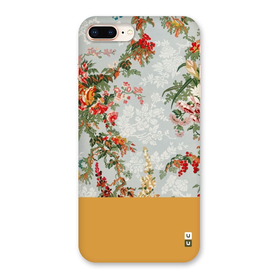 Golden Stripe on Floral Back Case for iPhone 8 Plus