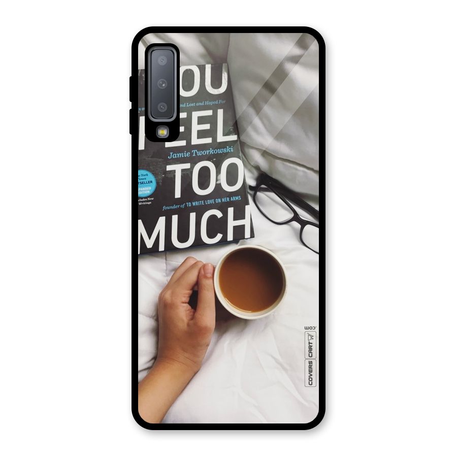 Good Reads And Coffee Glass Back Case for Galaxy A7 (2018)