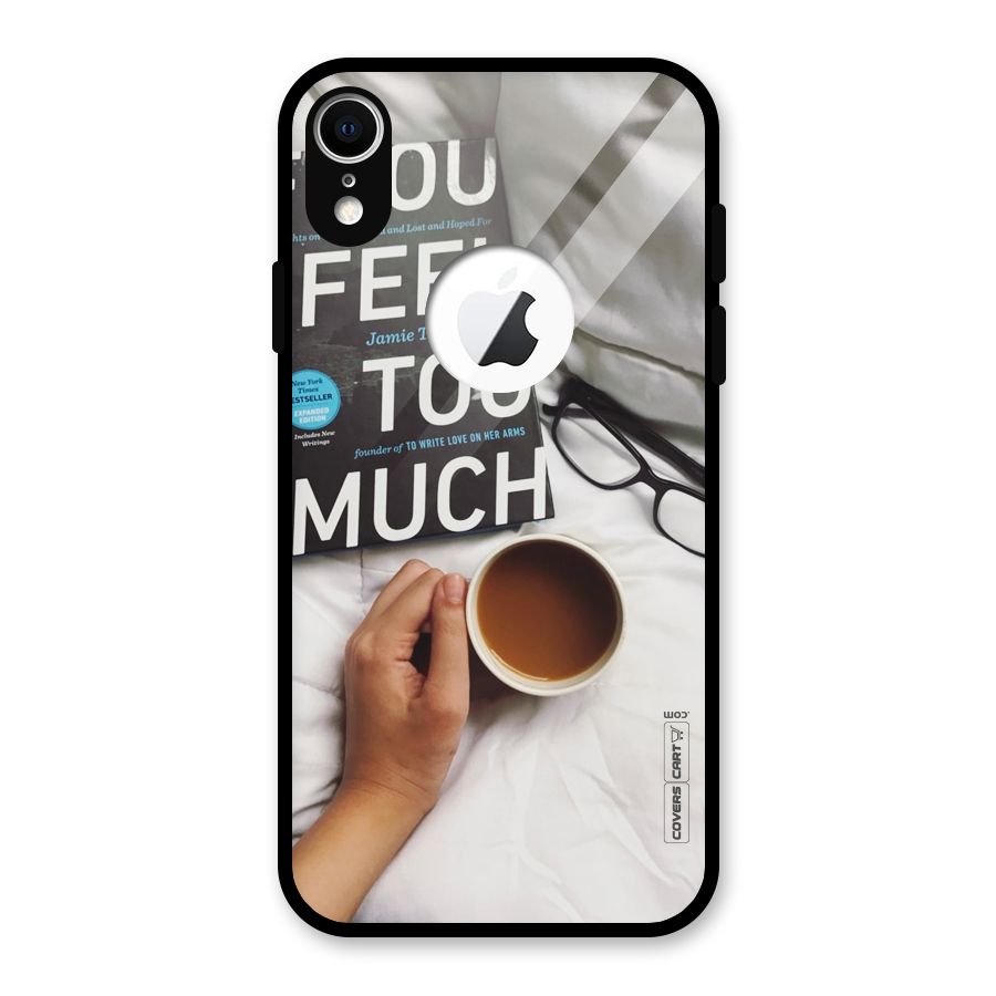 Good Reads And Coffee Glass Back Case for iPhone XR Logo Cut