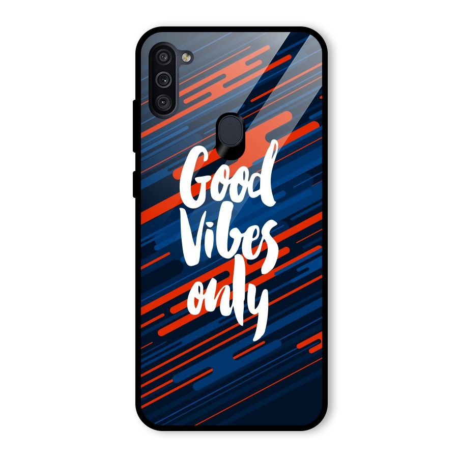 Good Vibes Only Glass Back Case for Galaxy M11