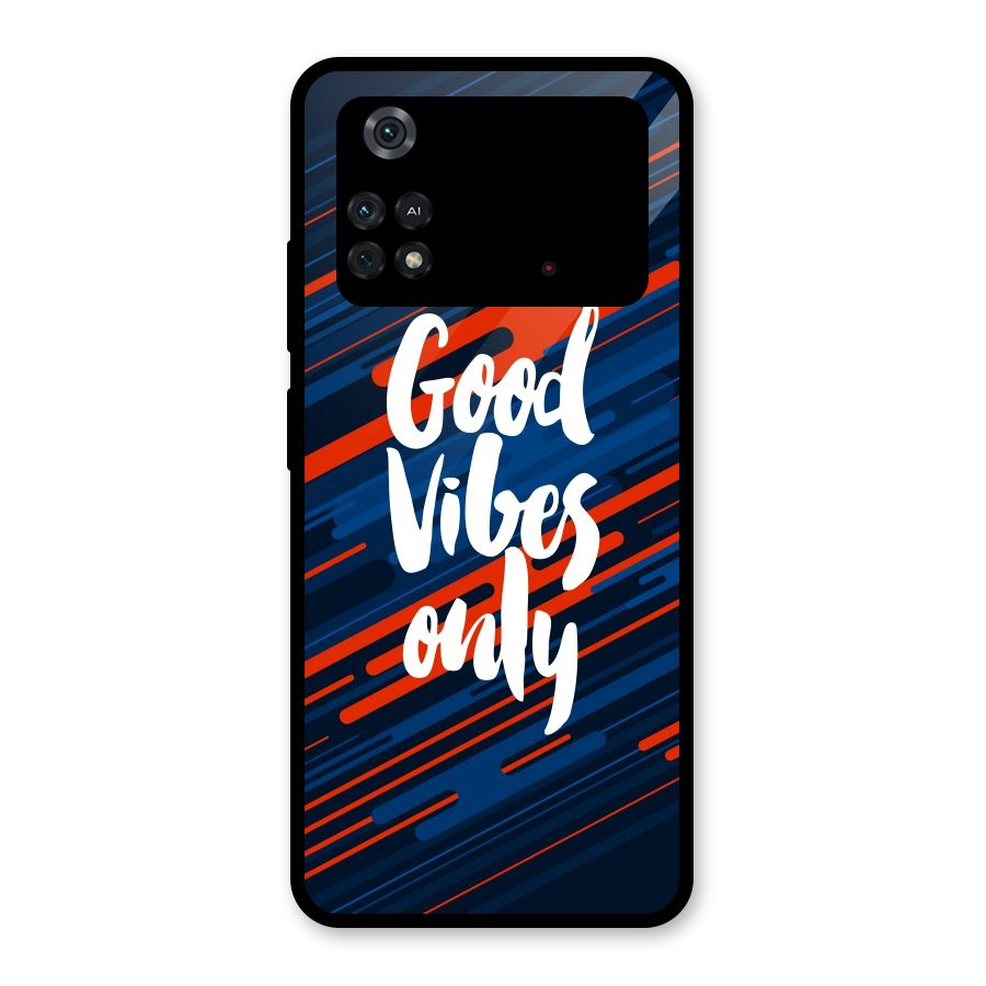 Good Vibes Only Glass Back Case for Poco M4 Pro 4G