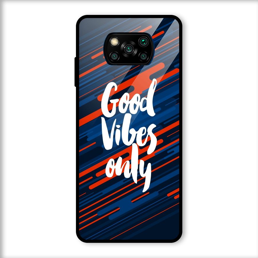 Good Vibes Only Glass Back Case for Poco X3