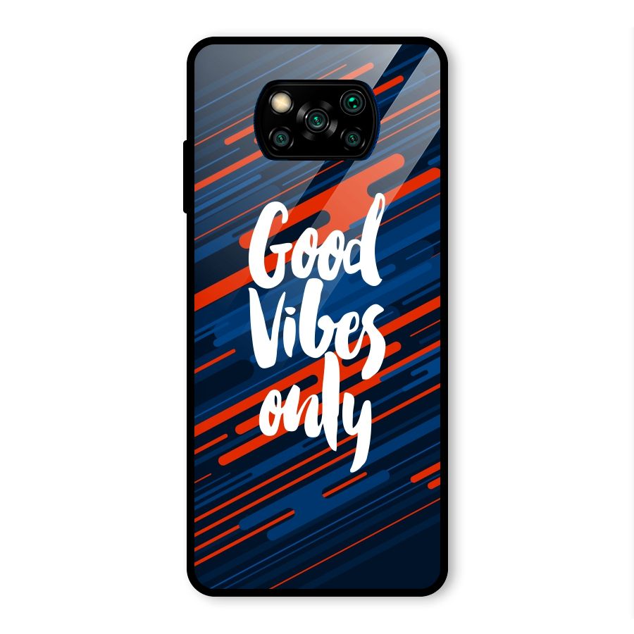 Good Vibes Only Glass Back Case for Poco X3 Pro