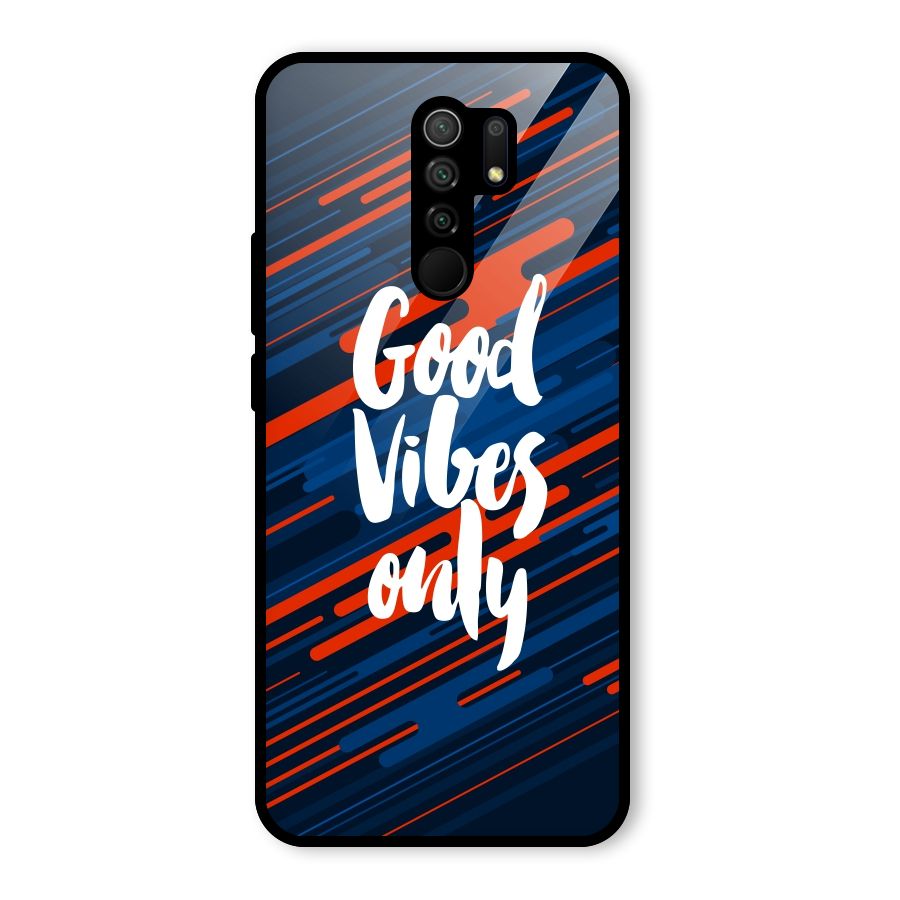 Good Vibes Only Glass Back Case for Redmi 9 Prime