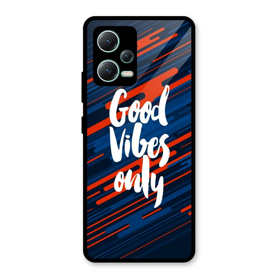 Good Vibes Only Glass Back Case for Redmi Note 12 5G