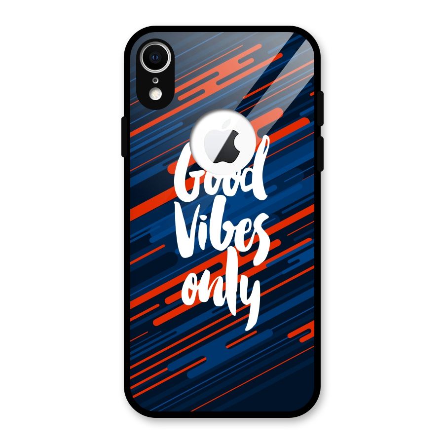 Good Vibes Only Glass Back Case for iPhone XR Logo Cut