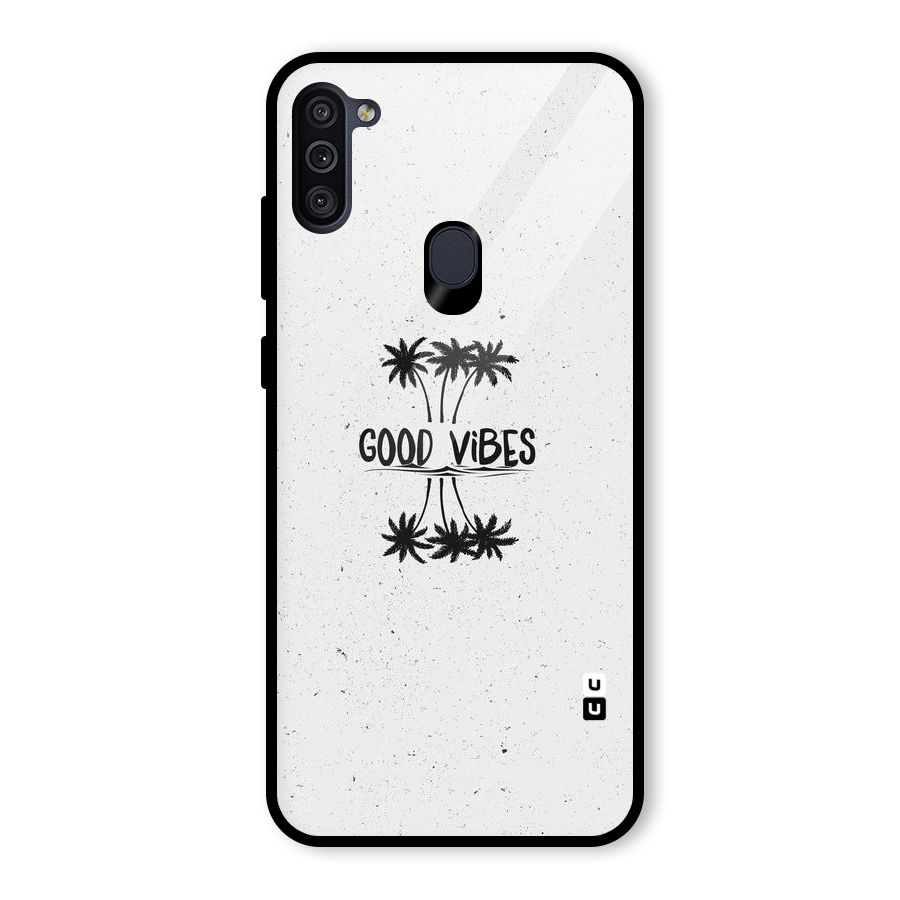 Good Vibes Rugged Glass Back Case for Galaxy M11