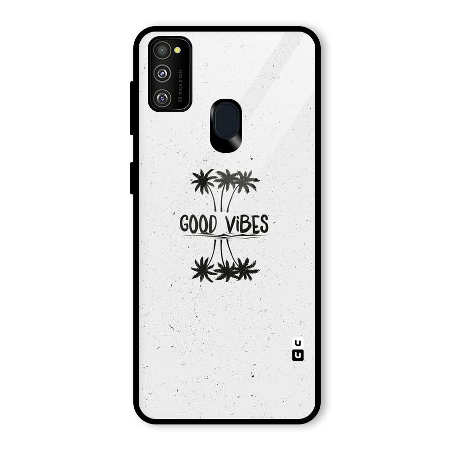 Good Vibes Rugged Glass Back Case for Galaxy M30s