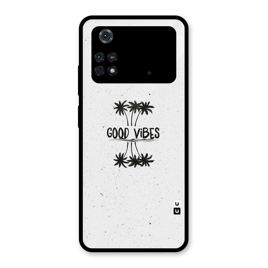 Good Vibes Rugged Glass Back Case for Poco M4 Pro 4G
