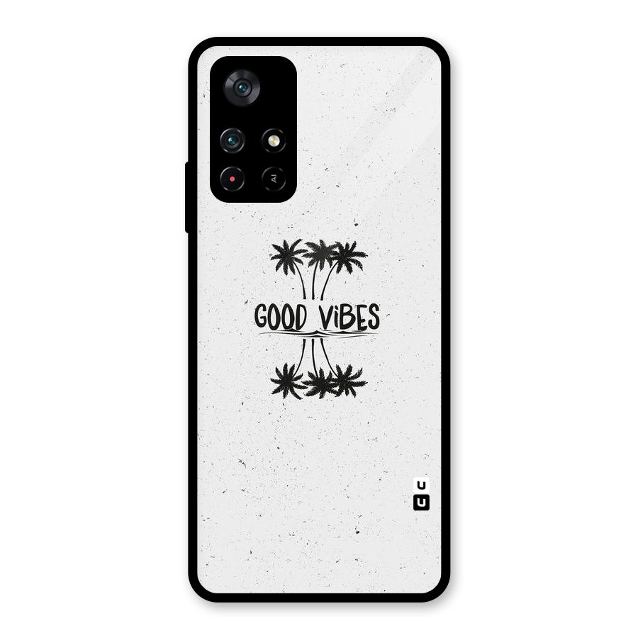 Good Vibes Rugged Glass Back Case for Poco M4 Pro 5G
