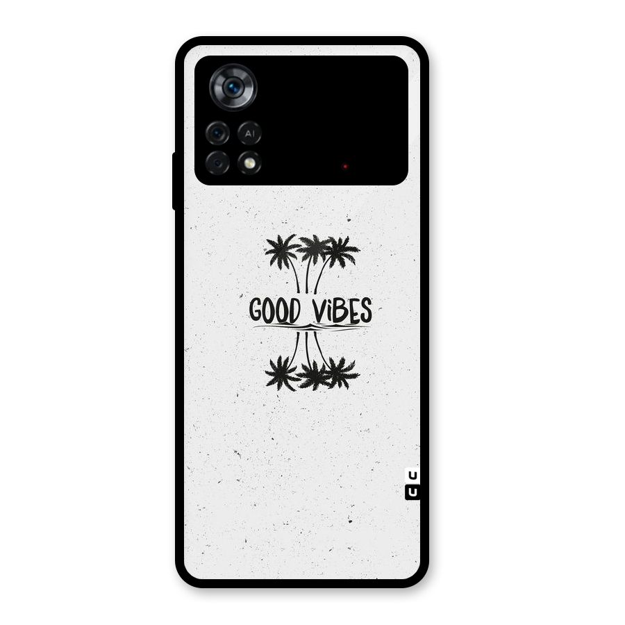 Good Vibes Rugged Glass Back Case for Poco X4 Pro 5G