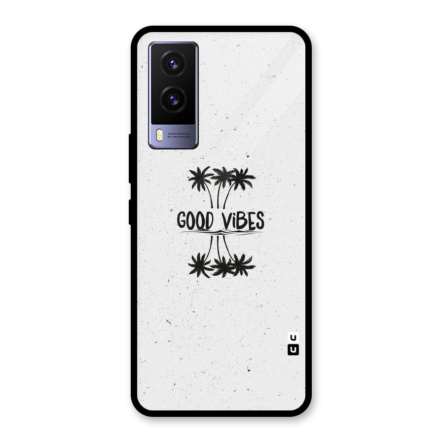 Good Vibes Rugged Glass Back Case for Vivo V21e 5G