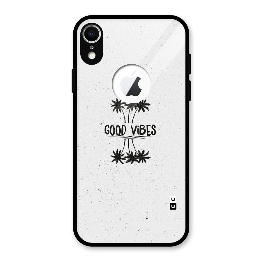 Good Vibes Rugged Glass Back Case for iPhone XR Logo Cut