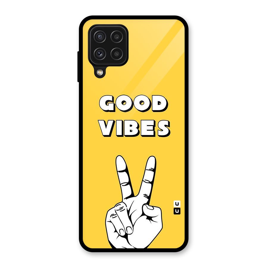 Good Vibes Victory Glass Back Case for Galaxy A22 4G