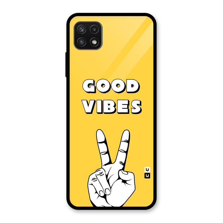 Good Vibes Victory Glass Back Case for Galaxy A22 5G