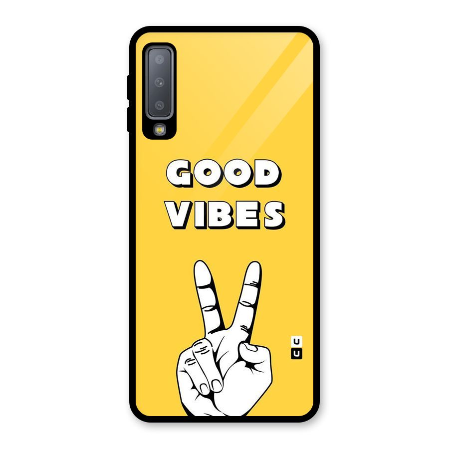 Good Vibes Victory Glass Back Case for Galaxy A7 (2018)
