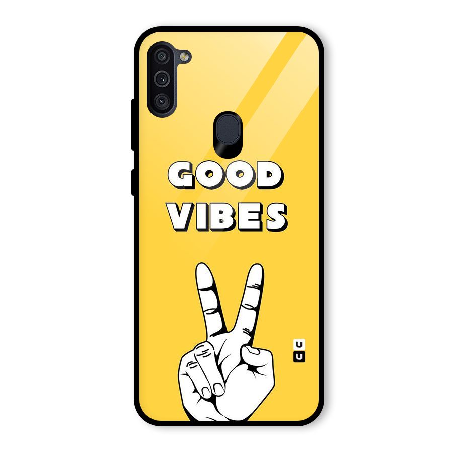 Good Vibes Victory Glass Back Case for Galaxy M11