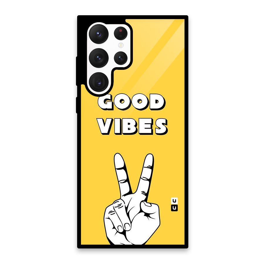 Good Vibes Victory Glass Back Case for Galaxy S22 Ultra 5G