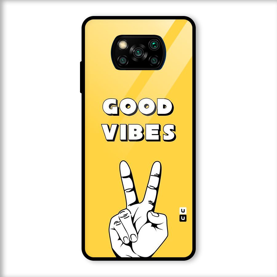 Good Vibes Victory Glass Back Case for Poco X3