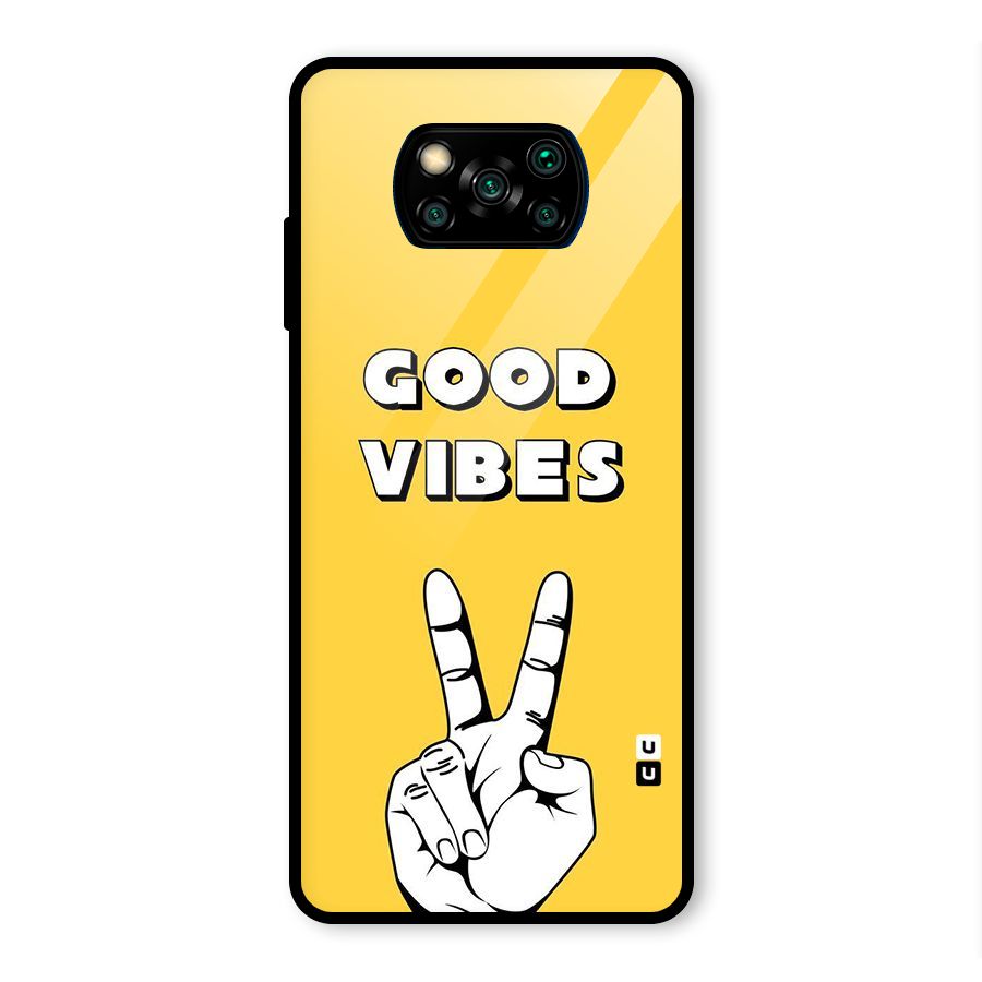 Good Vibes Victory Glass Back Case for Poco X3 Pro