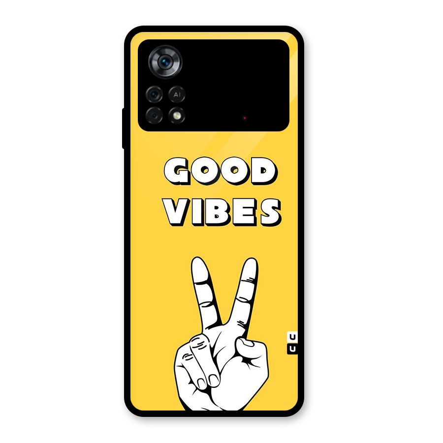 Good Vibes Victory Glass Back Case for Poco X4 Pro 5G