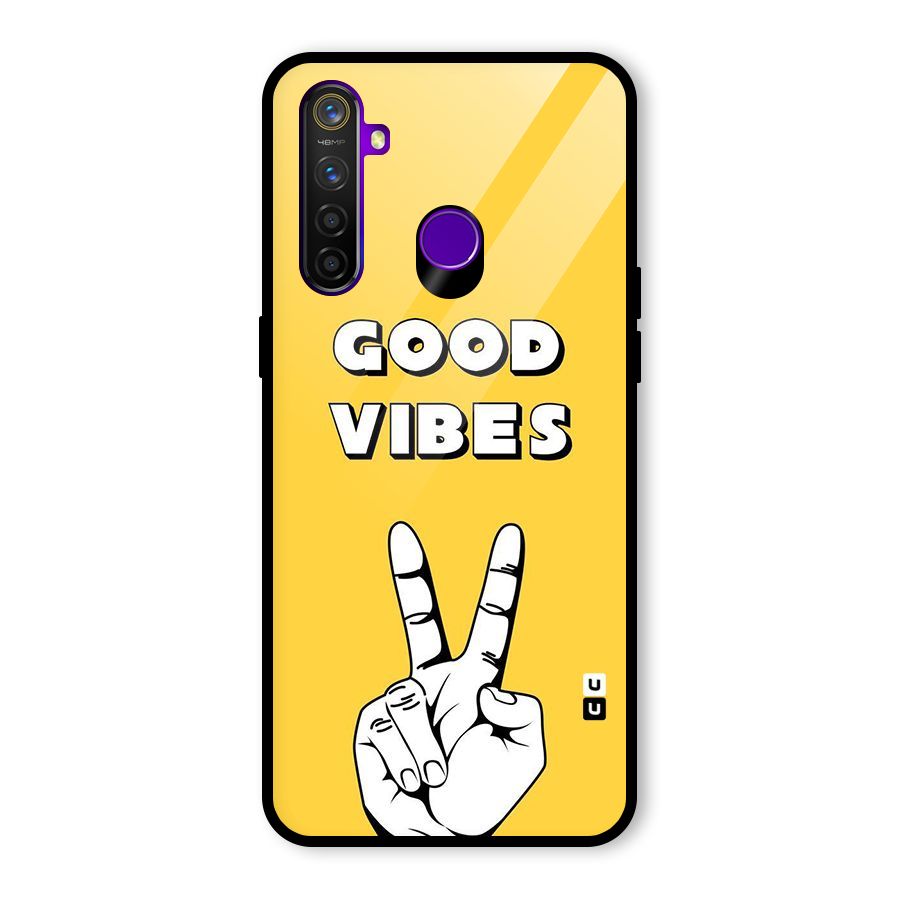 Good Vibes Victory Glass Back Case for Realme 5 Pro