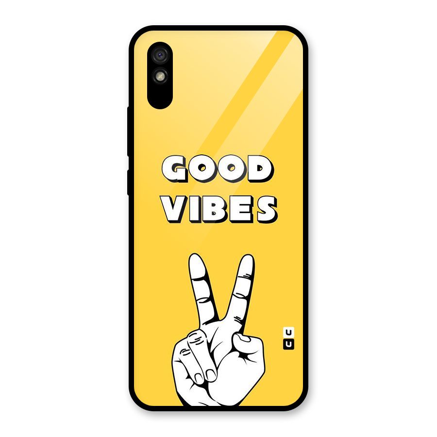 Good Vibes Victory Glass Back Case for Redmi 9i