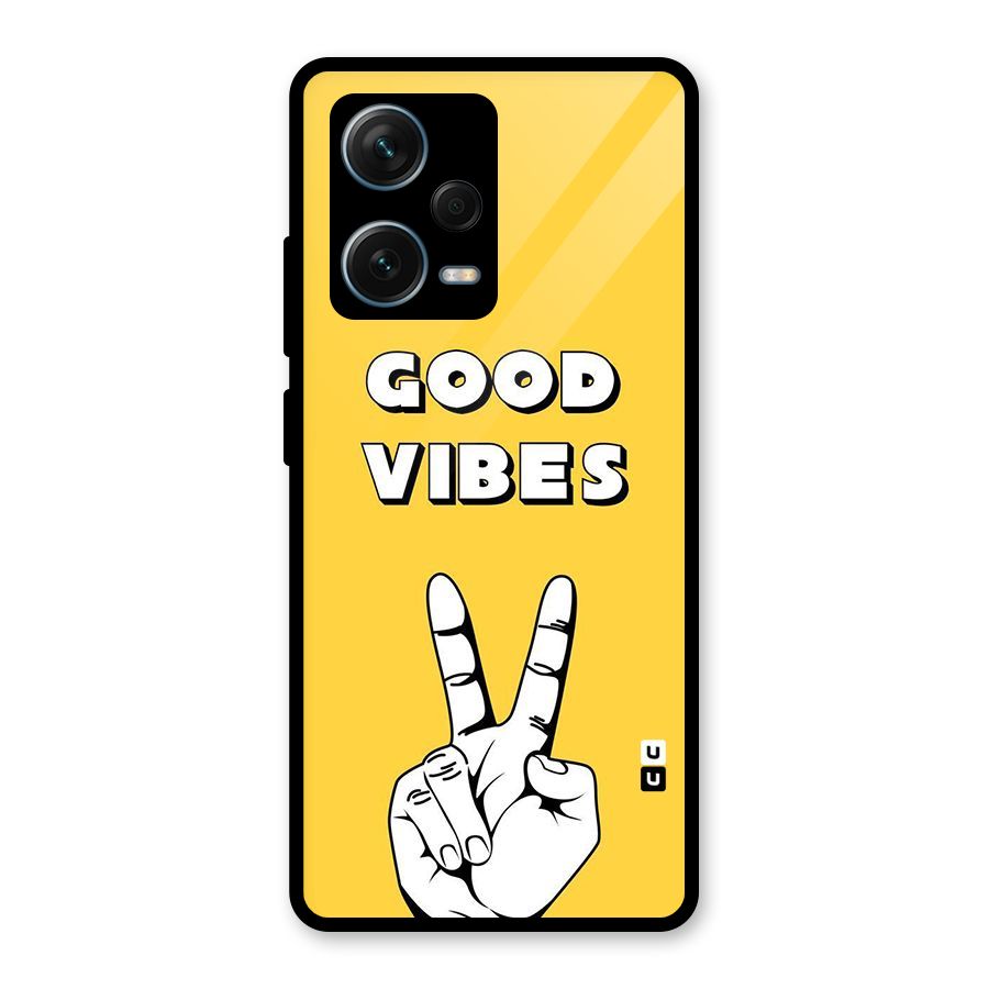 Good Vibes Victory Glass Back Case for Redmi Note 12 Pro Plus 5G
