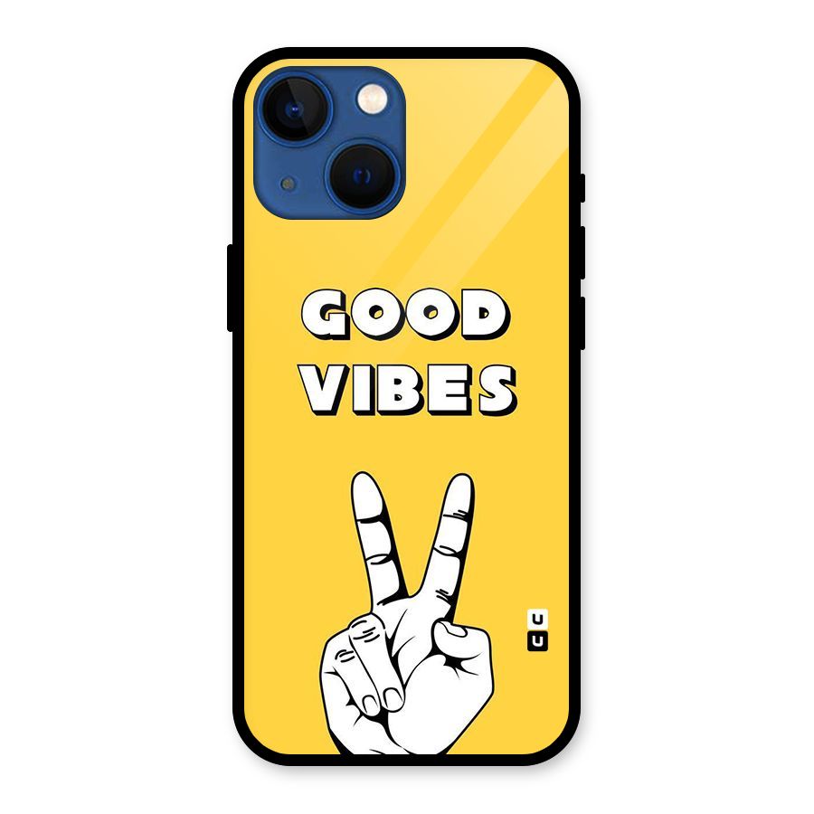 Good Vibes Victory Glass Back Case for iPhone 13 Mini