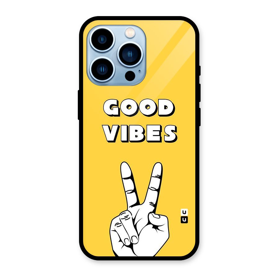 Good Vibes Victory Glass Back Case for iPhone 13 Pro