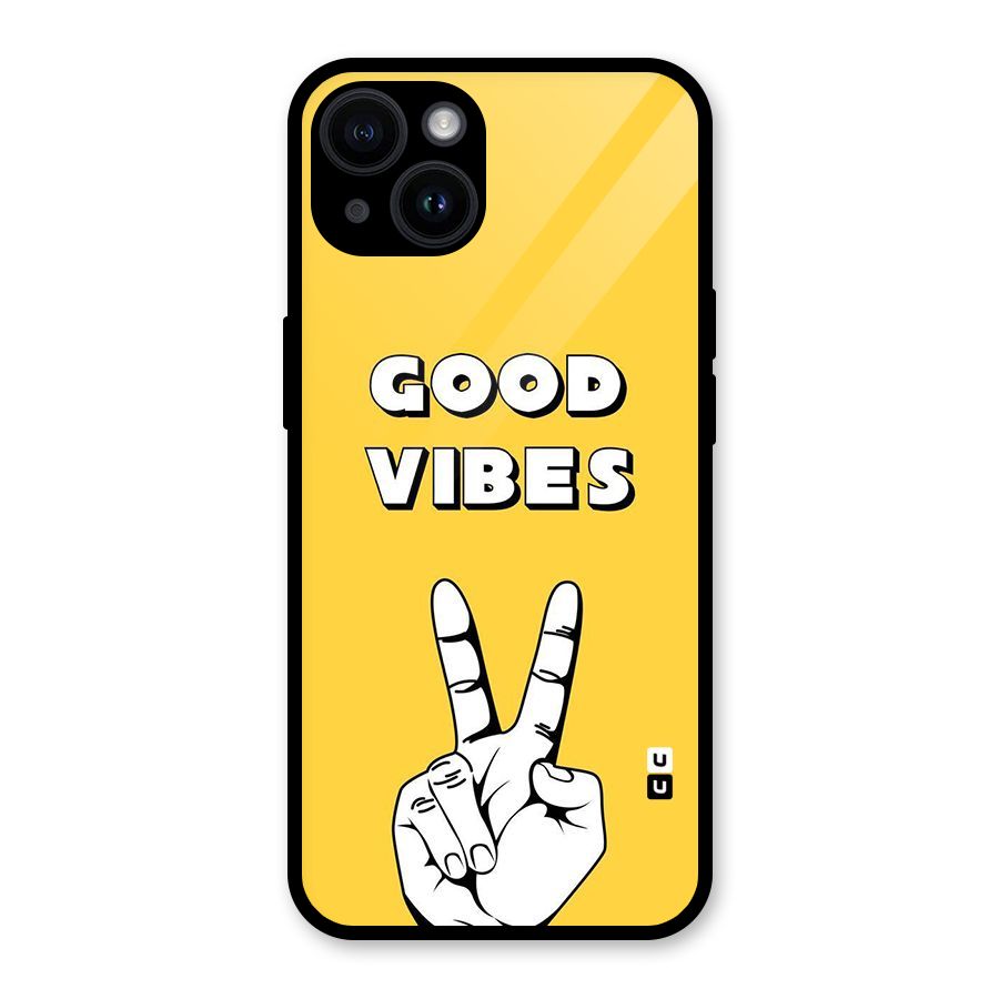 Good Vibes Victory Glass Back Case for iPhone 14
