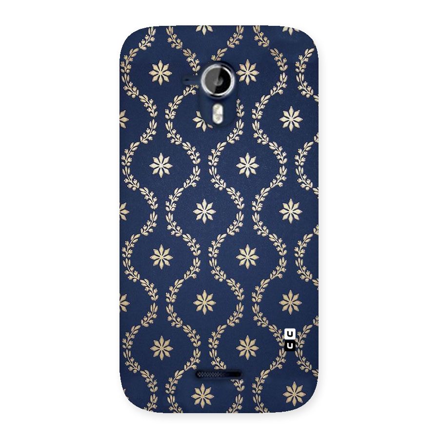 Gorgeous Gold Leaf Pattern Back Case for Micromax Canvas Magnus A117