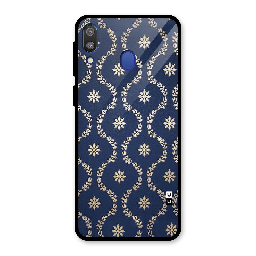 Gorgeous Gold Leaf Pattern Glass Back Case for Galaxy M20