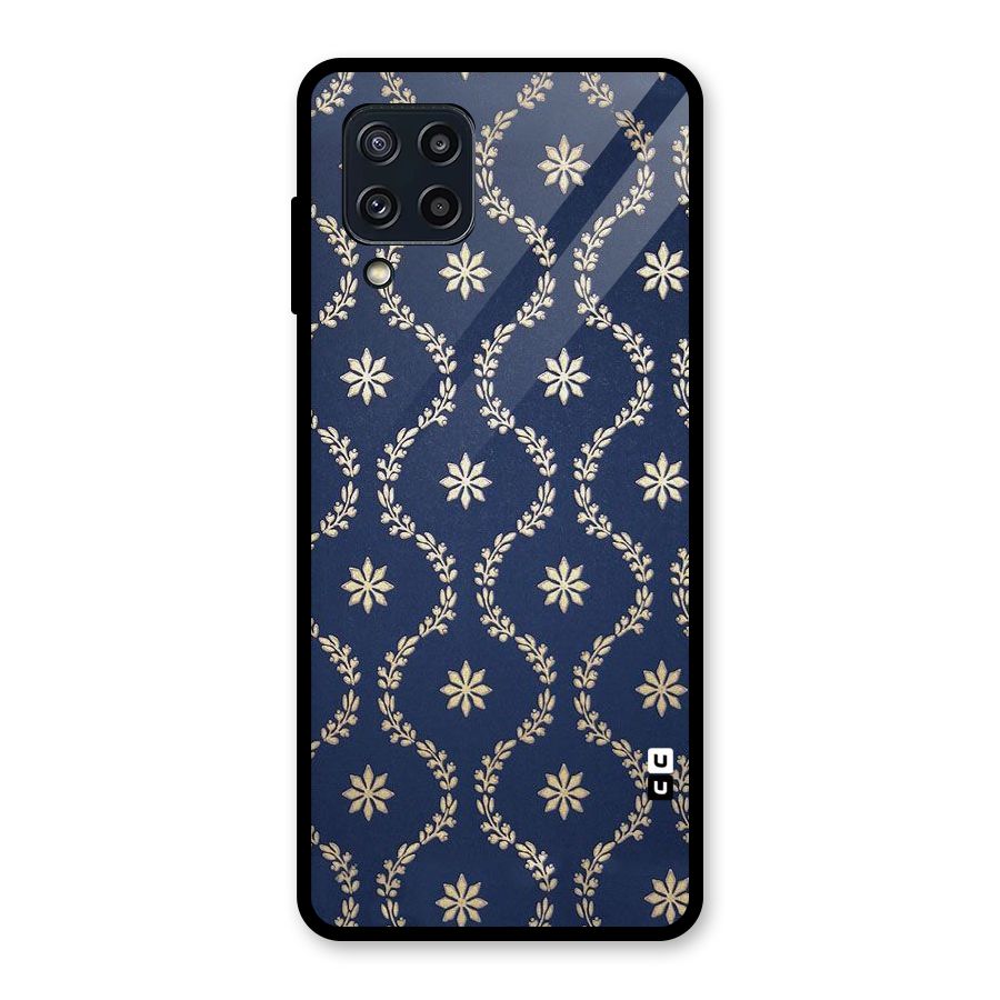 Gorgeous Gold Leaf Pattern Glass Back Case for Galaxy M32