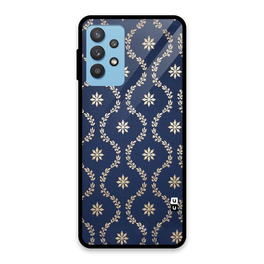 Gorgeous Gold Leaf Pattern Glass Back Case for Galaxy M32 5G