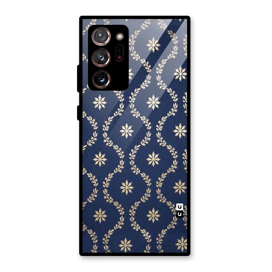 Gorgeous Gold Leaf Pattern Glass Back Case for Galaxy Note 20 Ultra