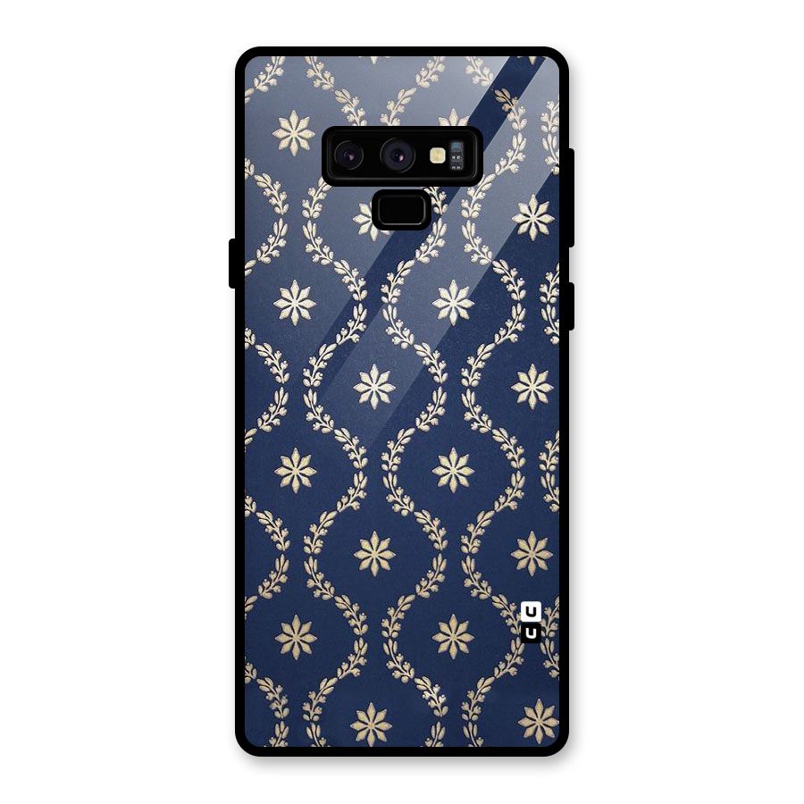Gorgeous Gold Leaf Pattern Glass Back Case for Galaxy Note 9
