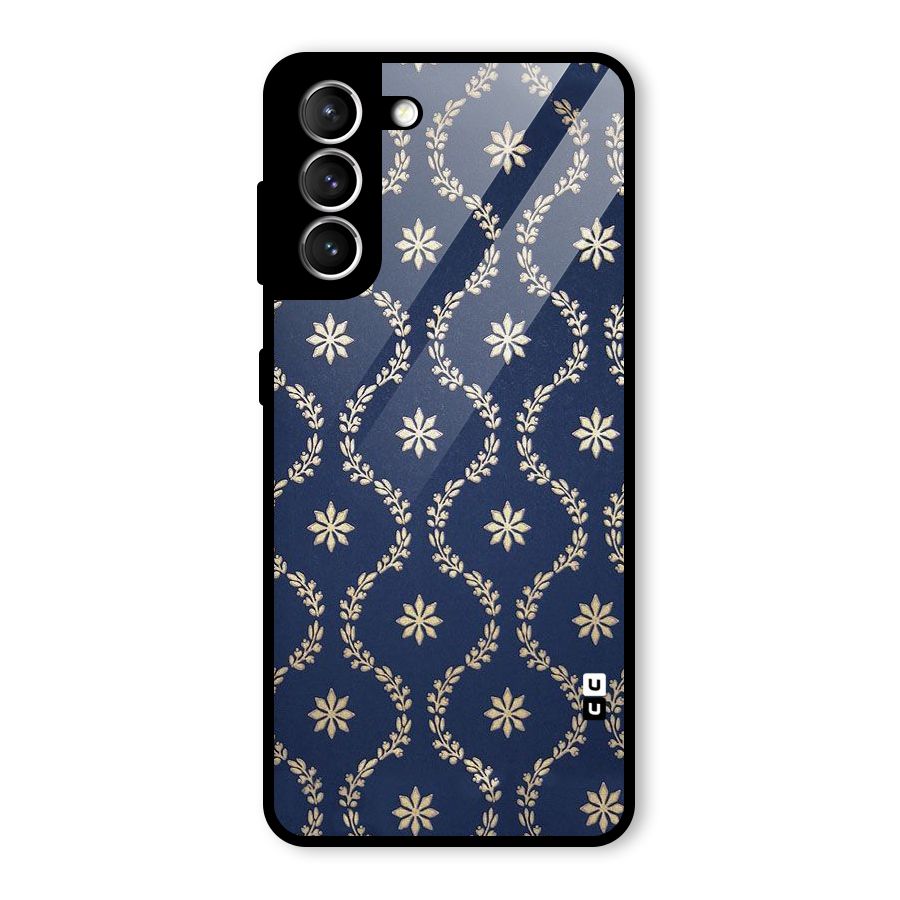 Gorgeous Gold Leaf Pattern Glass Back Case for Galaxy S21 5G