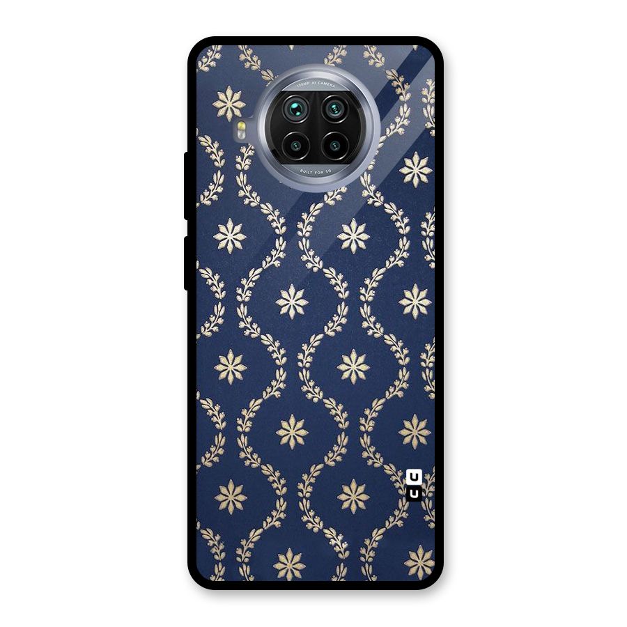 Gorgeous Gold Leaf Pattern Glass Back Case for Mi 10i